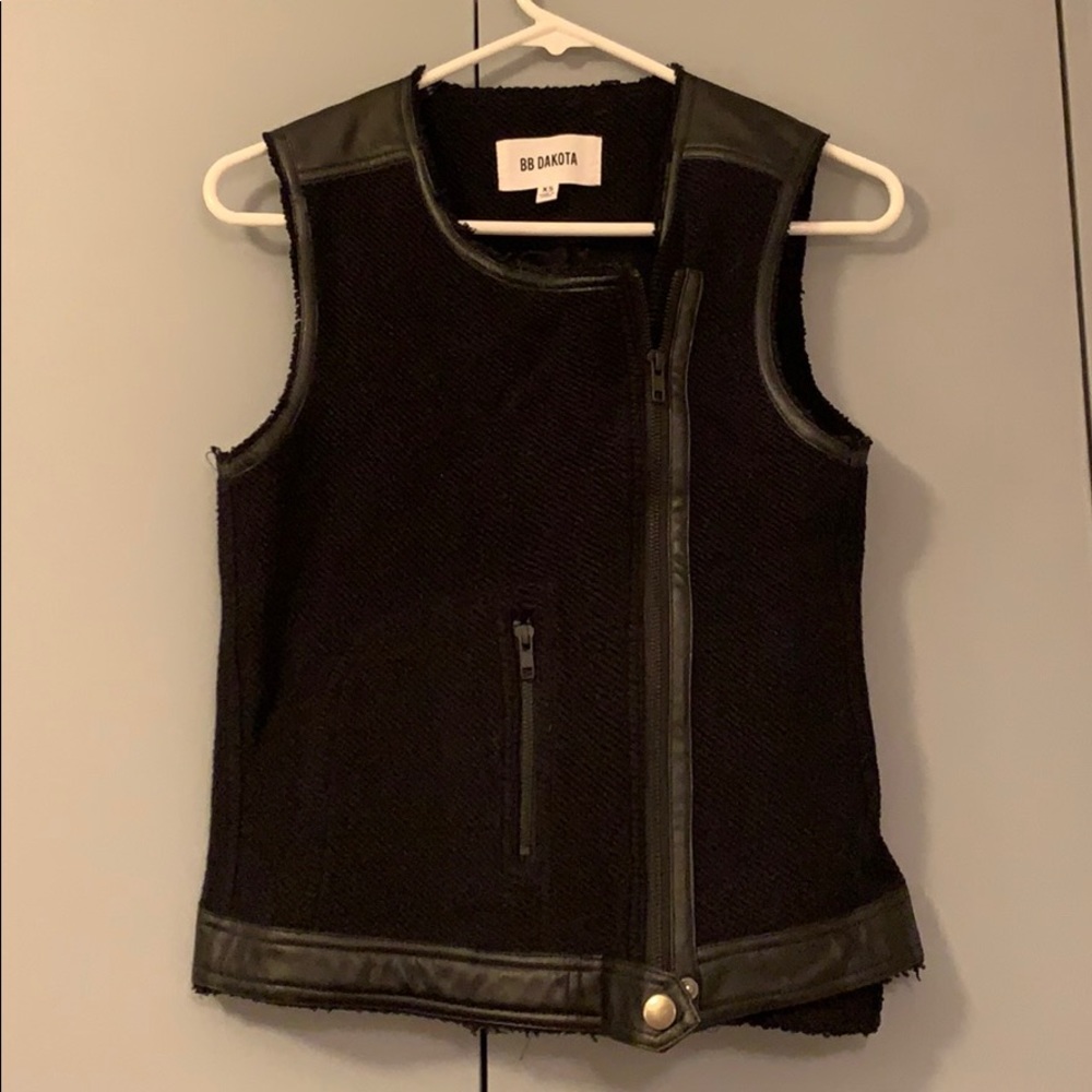 BB Dakota Faux leather and cotton vest